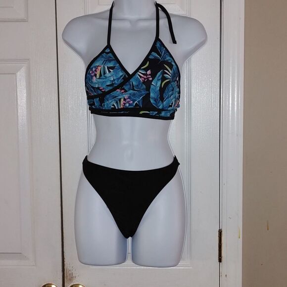 Shein 3 pc  tropical binkini short set Sz M NWOT - Picture 6 of 7